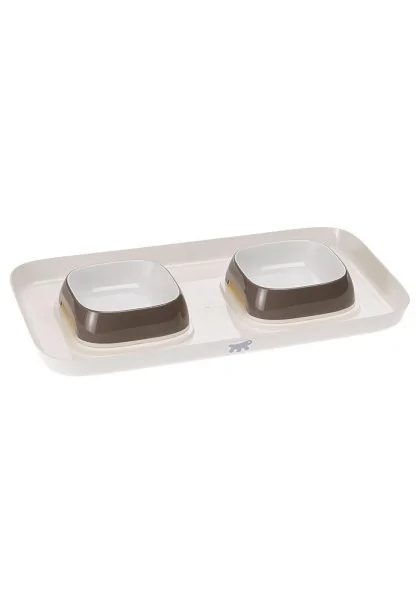 Ferplast Comedero Glam Tray 400Ml 40X23X4,5Cm Gris