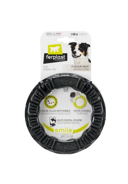 Ferplast Juguete Perro Smile M Negro Dog Ring 1Ud