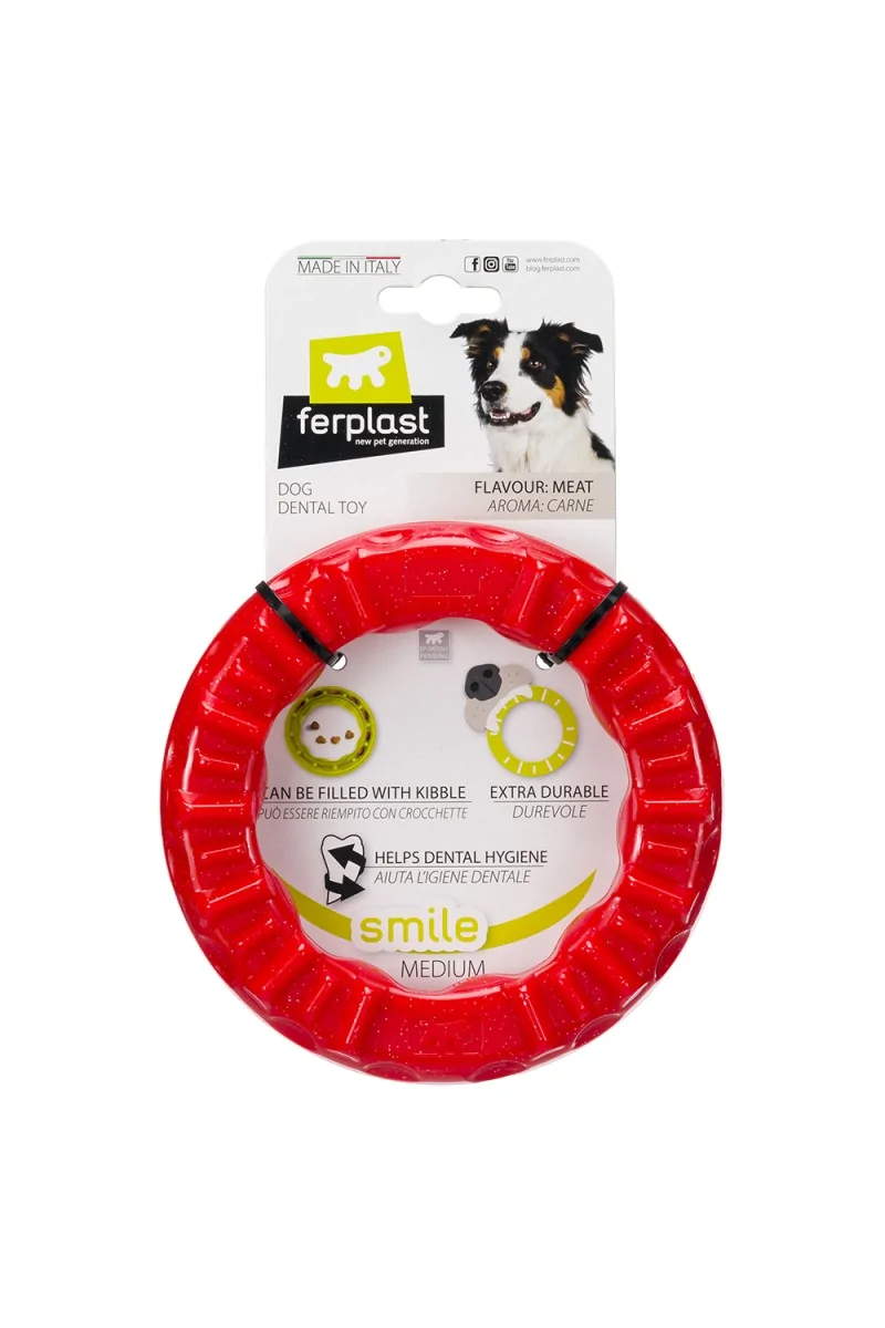 Ferplast Juguete Perro Smile M Rojo Dog Ring 1Ud