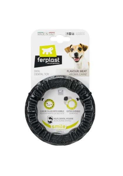 Ferplast Juguete Perro Smile S Negro Dog Ring 1Ud