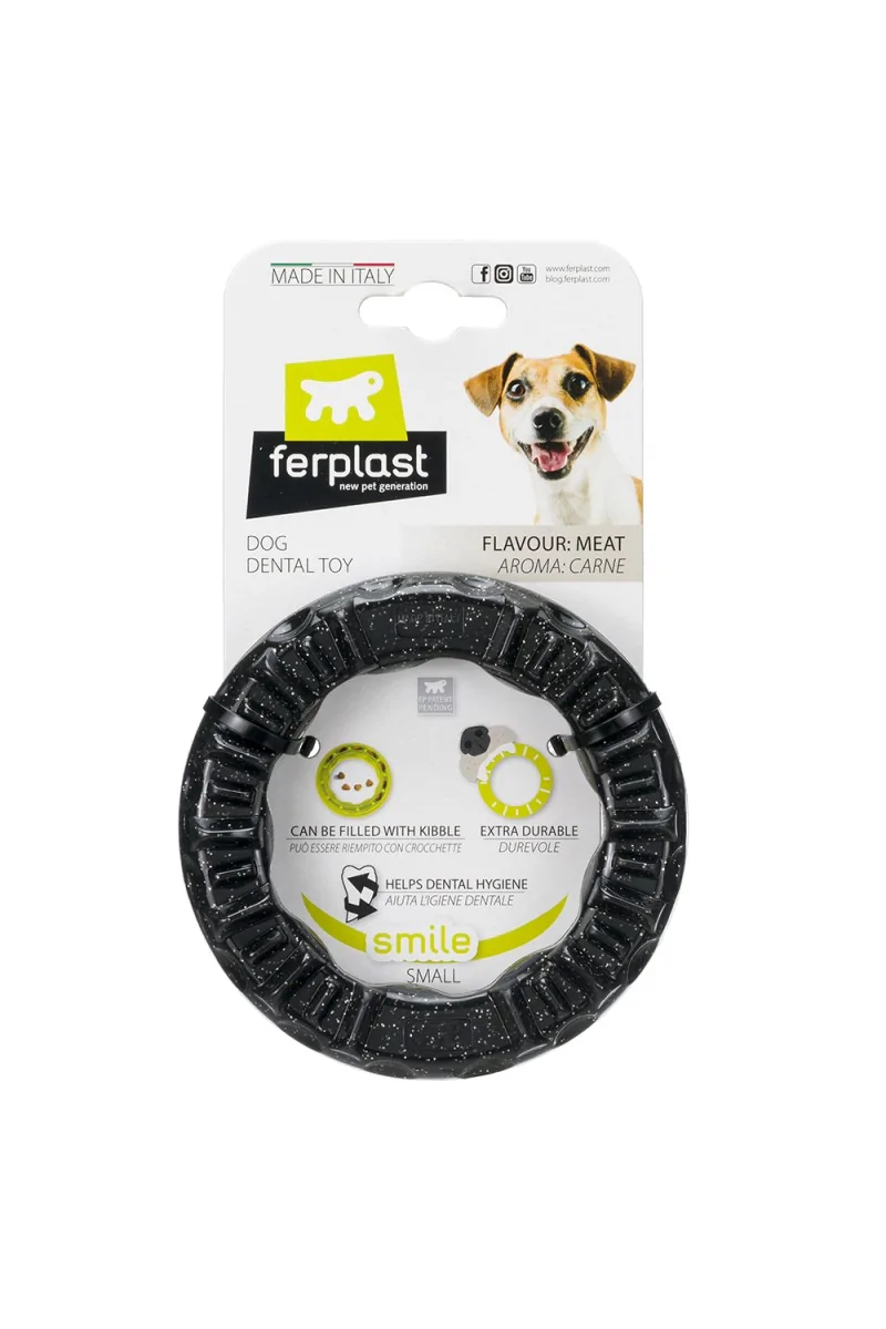 Ferplast Juguete Perro Smile S Negro Dog Ring 1Ud