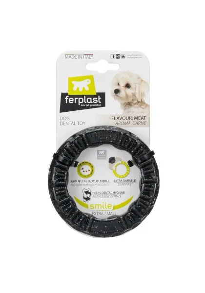 Ferplast Juguete Perro Smile Xs Negro Dog Ring 1Ud