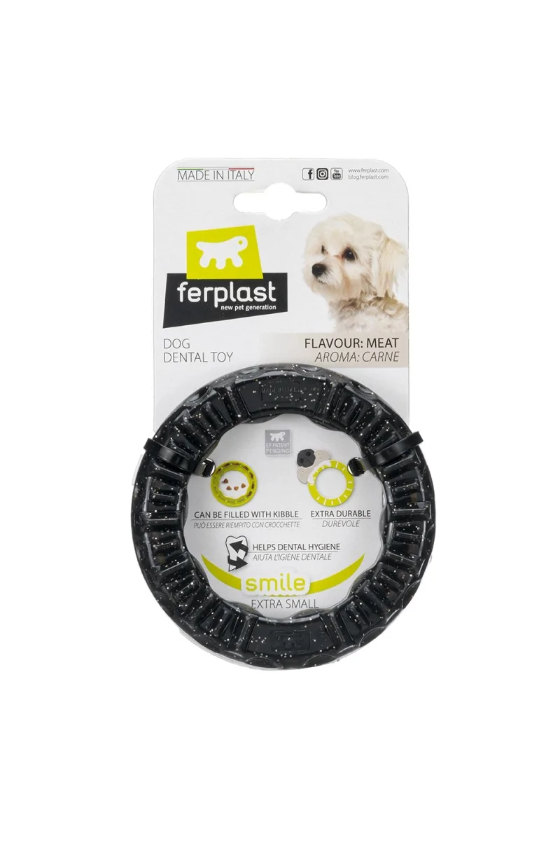 Ferplast Juguete Perro Smile Xs Negro Dog Ring 1Ud